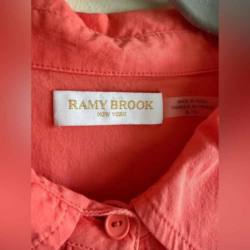 Ramy Brook Coral Tiered Midi Shirtdress Sleeveless Button Front XL - Picture 4 of 12